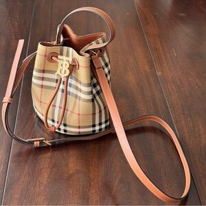 Burberry Mini TB Canvas Bucket Bag